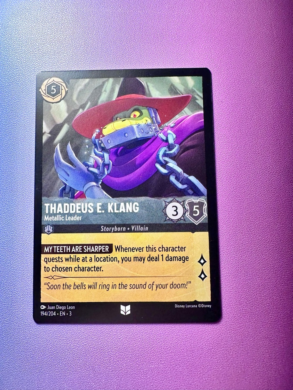 thaddeus e klang [talespin] - 194/204 (uncommon) — lorcana: into the inklands